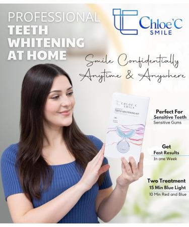 Chloe C Smile Deluxe Teeth Whitening Kit | Professional Teeth Whitening Kit for Sensitive Gums | Dual Led Light & Case | 35% Carbamide Peroxide Gel | Safe & Fast Results to Help Remove Stubborn Stains - Buy Online on GoSupps.com