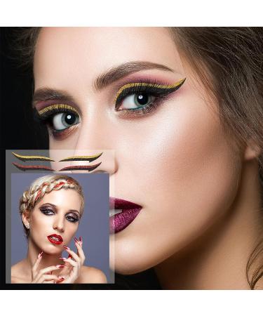 24 Pairs Glitter Eyeliner and Eyelash Stickers - Reusable Makeup Tool for Instant Eye Makeup | Waterproof & Self-Adhesive - Buy Online on GoSupps.com