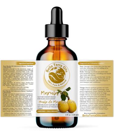 Bella Terra Oils Marula Oil. 120ml. 100% Pure. Cold-pressed. Unrefined. Luxury Oil. Rich in Antioxidants. Absorbs Quickly. Natural Moisturizer for Skin Hair. 120 ml (Pack of 1) - Buy Online on GoSupps.com