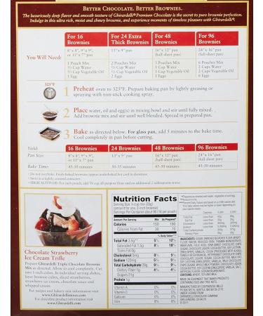 Ghirardelli Triple Chocolate Brownie Mix  Semi-Sweet  Milk  Bittersweet  120 Ounce - Buy Online on GoSupps.com