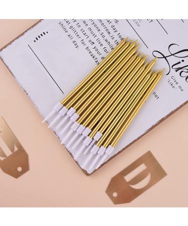 24-Count Gold Long Thin Metallic Birthday Candles for Cake Parties & Weddings - Buy Online on GoSupps.com