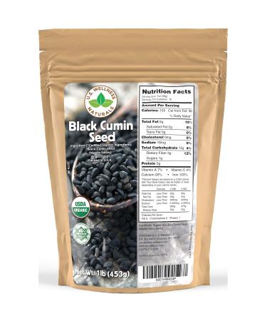 Black Cumin Seed 1lb (16Oz) (Bulk Nigella Sativa): 100% USDA Certified ORGANIC Bulk Egyptian Black Seeds (Black Caraway) - AKA Nigella or Kalonji, by U.S. Wellness Naturals Organic Black Cumin Seed