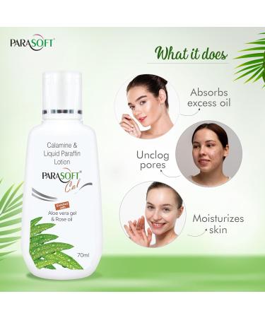 Parasoft Cal Body Moisturizing Lotion With Calamine, Aloevera And Rose Oil | Soothing Restoring Moisturizer | Relief Irritating Rashes Burns | Non-sticky Formulation For All Type Skin - 70 ml - Buy Online on GoSupps.com