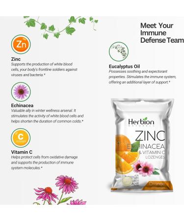 HERBION Naturals Zinc Echinacea & Vitamin C Lozenges 25 CT Dietary Supplement for Adults & Children 5+ Promotes Wellness for The Whole Family 125 Count Orange Pack of 5 Orange 125 Count (Pack of 5) - Buy Online on GoSupps.com