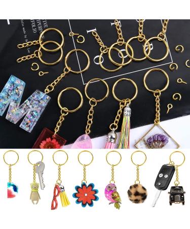 PAXCOO Keychain Rings for Crafts - 100Pcs Gold Split Key Rings, Jump Rings & Screw Eye Pins Kit for Resin Keychain Making - Buy Online on GoSupps.com