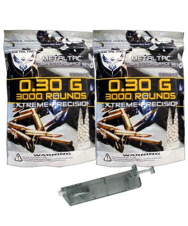 MetalTac 0.3g BB Airsoft 6mm BBS Perfect Grade Pellet 6mm .30g for Airsoft Guns Ammo Two Bags with Loader