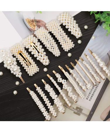 18 Pcs Pearl Hair Clips Large Hair Clips Barrette Hair for Women Girls Fashion Hair Accessories