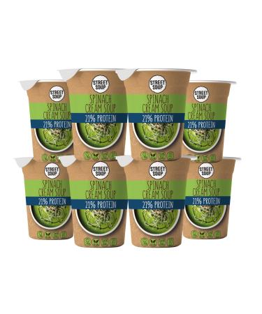 Street soup protein instant soup to go (spinach 8 pieces 300g each) - finished low carb cream soups for diet for losing weight & on the go - spinach soup - ready meals & ready meal vegan & gluten -free