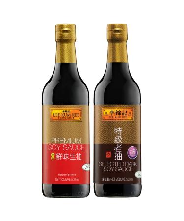 Lee Kum Kee Premium Soy Sauce Bundle (Light and Dark) - Pack of 2