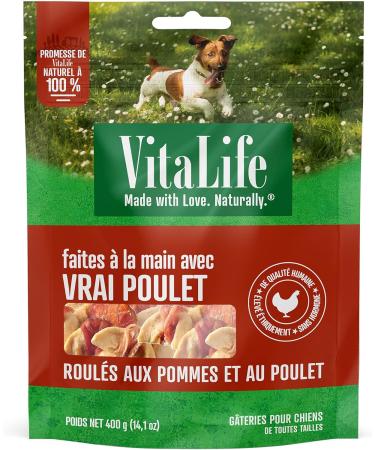 VitaLife 400 g Apple & Chicken Wraps All Natural Dog Treats dark red - Buy Online on GoSupps.com