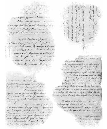 Script Pieces Overlay Rice Paper  8 x 10.5 inch - 6 x Different Printed Mulberry Paper Images 30gsm Visible Fibres for Decoupage Crafts Mixed Media Collage Art - Buy Online on GoSupps.com