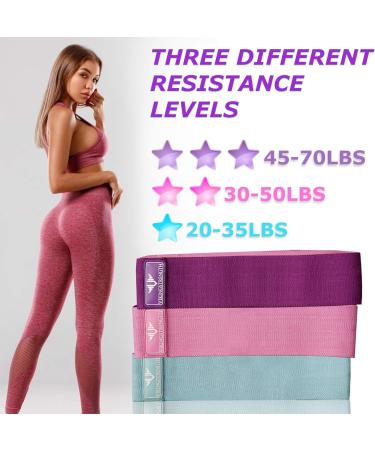 Vikingstrength Booty Bands | Resistance Bands for Legs & Butt | 3 Levels Non-Slip Elastic Workout Bands for Women - Pink - Buy Online on GoSupps.com