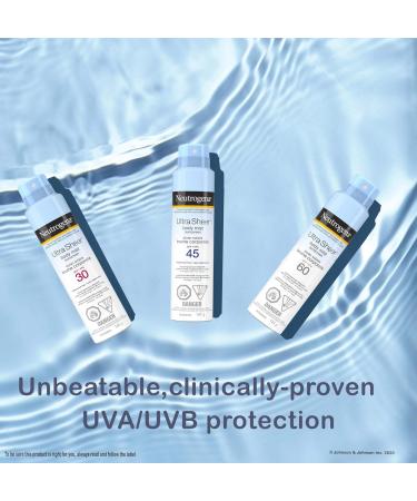 Neutrogena Ultra Sheer Body Mist Sunscreen Spray SPF 45 for UVA/UVB Broad Spectrum Sun Protection Lightweight Water-Resistant Oil-Free & Non-Comedogenic Oxybenzone-free 141g 141 g (Pack of 1) SPF 45 Sunscreen Spray - Buy Online on GoSupps.com