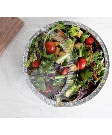 Mr Miracle 9 Inch Round Disposable Aluminum Foil Pans with Clear Plastic Lids - Pack of 40 Sets - Buy Online on GoSupps.com