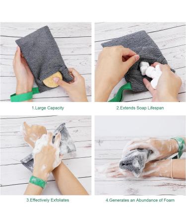 Phogary 6-Pack Exfoliating Soap Bags | Nylon Soap Pouches for Solid & Liquid Soap | Premium Quick-Dry Shower Accessories (Gray Black) - Buy Online on GoSupps.com