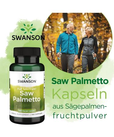 Swanson Saw Palmetto 540mg - High Dosage 100 Soy Free Gluten Free Non-GMO Capsules - Laboratory Tested for Optimal Health - Buy Online on GoSupps.com