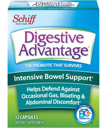 Intensive Bowel Support Probiotic Supplement - Digestive Advantage 32 Capsules | Relieve Gas Bloating & Abdominal Discomfort | Survives 100x Better - Buy Online on GoSupps.com