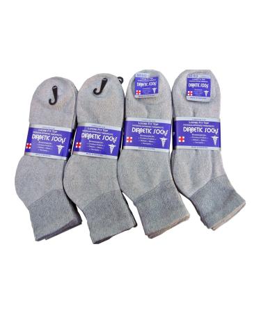 J&J 3 6 or 12 Pairs Diabetic Circulatory Health Men's Cotton Ankle Socks ALL SIZE 10-13 Grey 12pack