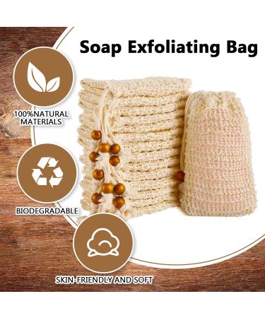 NICEMOVIC 30 Pack Exfoliating Sisal Fiber Soap Bags - Bath & Shower Mesh Pouches for Massaging - Natural Soap Saver with Drawstring - Buy Online on GoSupps.com