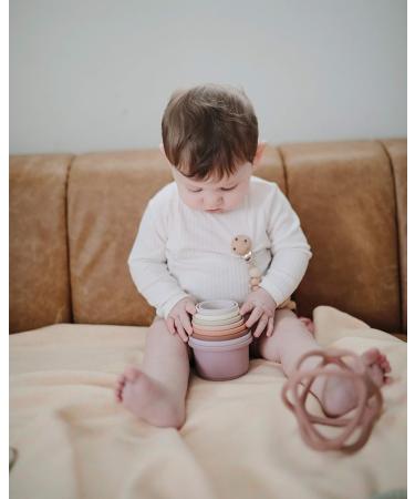 Mushie Bite Ring for Babies | BPA-Free Silicone | Promotes Motor Skills & Visual Sense | Safe Toddler Teething Toy (Banana Cream) - Buy Online on GoSupps.com