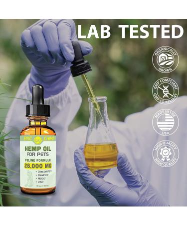 Epic Chimp Feline Hemp Oil 28,000mg with Vegan Omegas 3 & 6 | Vitamin E | Healthy Skin & Fur | 1oz - Buy Online on GoSupps.com