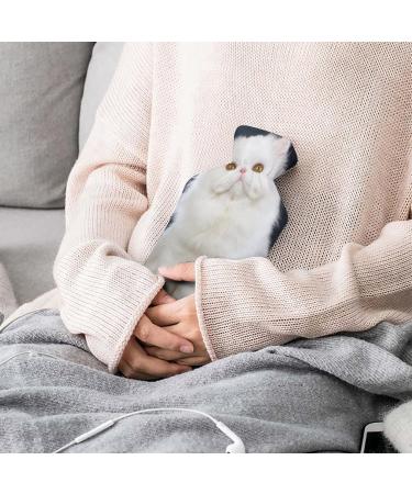 Animal White Cat Hot Water Bottle with Plush Cover - Hand Warmer for Adults & Kids | 26.5x15.3cm - Buy Internationally! - Buy Online on GoSupps.com