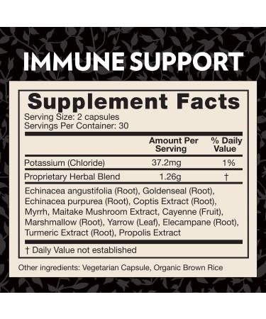 Crystal Star Immune Support Supplement (60 Capsules) - Herbal Immune Booster for a Proactive Multi-System Defense - Echinacea Goldenseal Yarrow & Elecampane - Non-GMO - Buy Online on GoSupps.com
