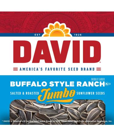 DAVID Seeds Roasted & Salted Buffalo Style Ranch Jumbo Sunflower Seeds 5.25 oz - Keto Friendly - Buy Online on GoSupps.com
