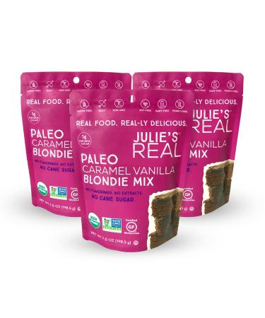 Julie's Real Paleo Blondie Brownie Mix, Caramel Vanilla - USDA Certified Organic, Certified Gluten-Free, Certified Non-GMO, Vegan, No Added Cane Sugar - Easy To Make Healthy Snack Dessert 3-Pack Caramel Vanilla Blondie 7 Ounce (Pack of 3)