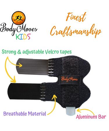 BodyMoves Finger Splints for Teens & Little Pinky - Trigger Finger, Mallet Finger, Broken Finger Post-Op Care - Midnight Black (2 pc) - Buy Online on GoSupps.com