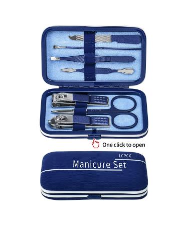 LCPCX 7-Piece Nail Clippers Pedicure Kit, Manicure Travel Set for Women & Men - Blue | Ideal Gift Option - Buy Online on GoSupps.com
