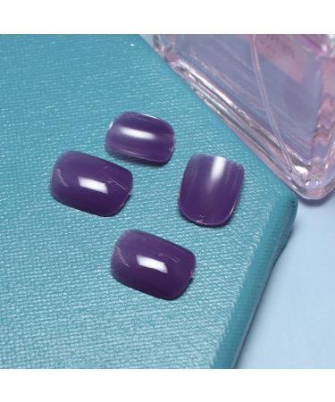 Sttiafay Glossy Nude Purple False Nails Jelly Round Head Full Cover Acrylic False Nails Ballerina False Nails Press on Nails for Nail Art DIY Decoration Women Girls Gray - Buy Online on GoSupps.com