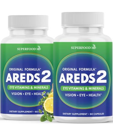 AREDS 2 Eye Vitamin & Mineral Supplement Contains Lutein Vitamin C with Added Copper - 120 Count 60 Count (Pack of 2)