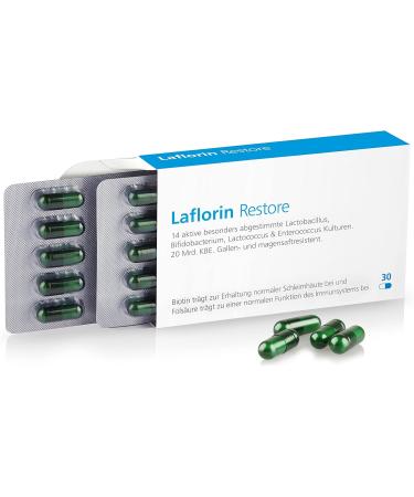 Laflorin Restore - Probiotic Intestinal Renovation with 14 Cultures | 30 Pieces - Lab-Tested Gut Health Solution - Buy Online on GoSupps.com