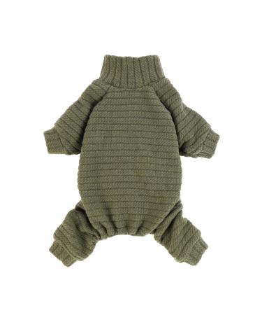 Fitwarm Turtleneck Knitted Dog Sweater Puppy Pajamas Thermal Doggie Winter Clothes Knitwear Pet Coats Cat Apparel Green Large L Sage Green