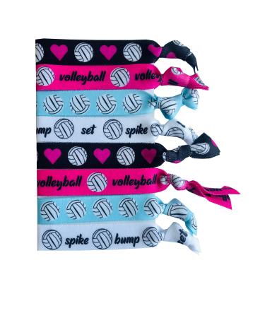 8 Piece Volleyball Gift Hair Ties - Volleyball Gifts for Team & Teen Girls  Volleyball Accessories for Teen Girls  Volleyball Coach  Volleyball Gear  Volleyball Hair Accessories  Girls Volleyball