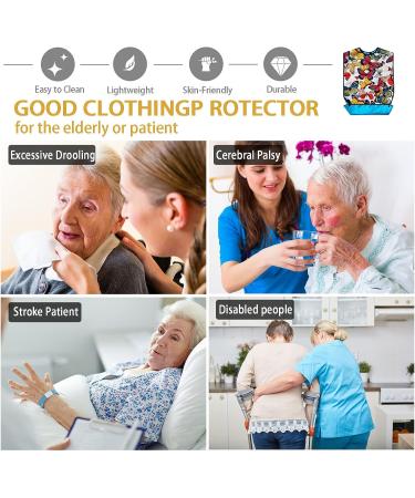 Pafusen 3 Pack Adult Bibs for Elderly Women - Reusable Clothing Protector with Crumb Catcher - Waterproof and Adjustable - Buy Online on GoSupps.com