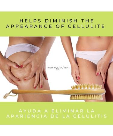Dry Brushing Body Brush with Boar Bristles - Anti Cellulite Treatment & Skin Smoother for Thighs, Buttocks & Back - Long Handled Massager for Lymphatic Drainage - Buy Online on GoSupps.com