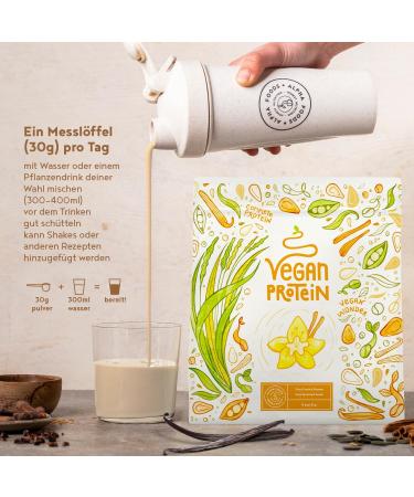 Premium Vegan Protein Powder 1200g - 22g Protein Shake Vanilla Flavor - Plant-Based Whey Replacement with Soy Rice Peas Sunflower & Pumpkin Seeds - Buy Online on GoSupps.com