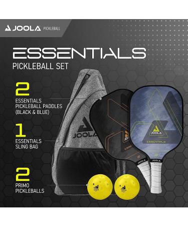 JOOLA Essentials Pickleball Paddles Set - 2 Rackets, 2 Balls, Sling Bag - Fiberglass Surface, Polypropylene Core - Buy Online on GoSupps.com