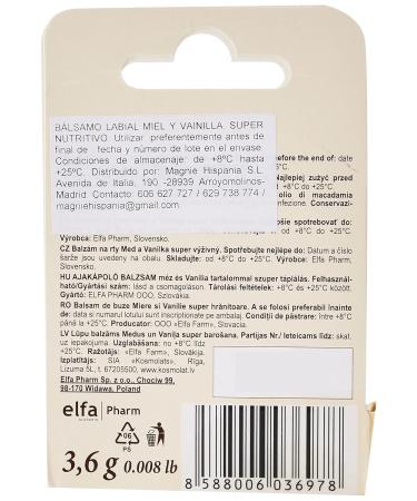 Elfa Pharm Green Pharmacy Lip Balm - Honey & Vanilla Intensive Nourishing SPF 10 - 5ml | Hydrating Lip Care for All Skin Types - Buy Online on GoSupps.com