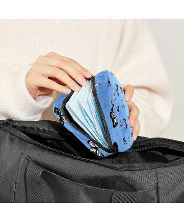 Portable Butterfly Print Menstrual Cup Storage Bag with Zipper - Period Kit Pouch for Women/Girls - Color 3 - Buy Online on GoSupps.com