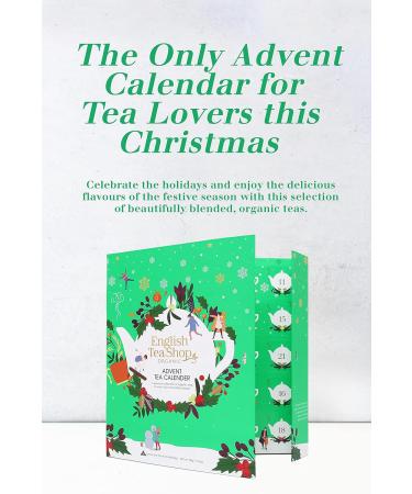 English Tea Shop Book Style Green Advent Calendar | 25 Pyramid Tea Bags | 50g - Buy Online on GoSupps.com