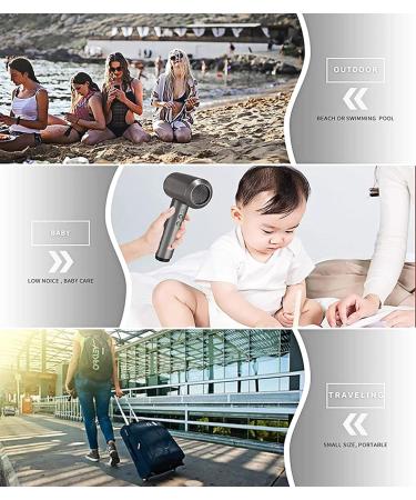 Portable Cordless Hair Dryer Hand-held Wireless Hair Dryer Rechargeable Blow Dryer for Blowing Hair (Blue) - Buy Online on GoSupps.com