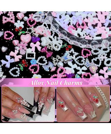 3D Nail Gems & Rhinestones - Butterfly Star Bowknot & Flower Charms for DIY Manicure Accessories - Buy Online on GoSupps.com