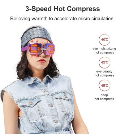 Hi5 E10 Eye Massager with Heat Eye Strain Relief Improves Eye Circulation Relaxation Compact & Lightweight Stylish Design (Gradient Purple) - Buy Online on GoSupps.com
