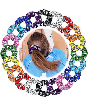 20 Pieces Sport Hair Scrunchies Sport Hair Ties Elastic Silk Satin Scrunchies Hair Bands Ponytail Holders Sport Hair Accessories for Girls Women Players Teams  10 Colors (Volleyball Pattern) - Buy Online on GoSupps.com