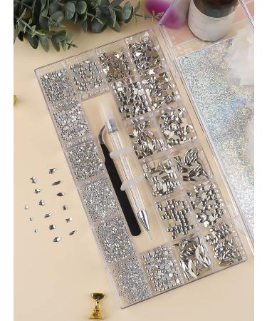 EBANKU 3100Pcs Flat Back Nail Gems Crystal Rhinestones Kit - Multi Shapes AB Nail Diamonds with Picker, Dotting Pen, Tweezers - Glitter Nail Art Decoration Supplies for Women & Girls - Buy Online on GoSupps.com