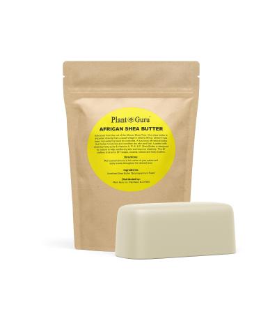 Raw African Shea Butter 1 lb. Bar 100% Pure Natural Unrefined IVORY - Imported From Ghana - Ideal Moisturizer For Dry Skin Body Face And Hair Growth. Great For DIY Soap and Lip Balm Making.
