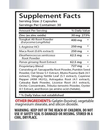 GET HARD - Male Stamina Pills with L-Arginine, Maca Root & Tongkat Ali - 60 Capsules - Buy Online on GoSupps.com